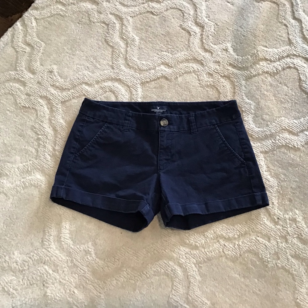 American Eagle navy midi shorts